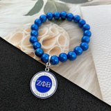 Zeta Phi Beta Green Sorority Pearl ZPB Charm Bracelet Set