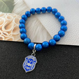 Zeta Phi Beta Green Sorority Pearl ZPB Charm Bracelet Set