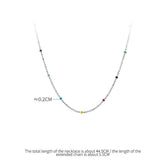 Bohemian 925 Silver Rainbow Beads Chain Necklace