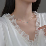 Bohemian 925 Silver Rainbow Beads Chain Necklace