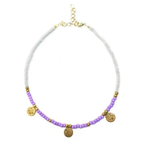Boho Stained Glass Beads Bracelet Charm Pendant Bangle