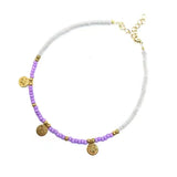 Boho Stained Glass Beads Bracelet Charm Pendant Bangle