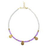Boho Stained Glass Beads Bracelet Charm Pendant Bangle