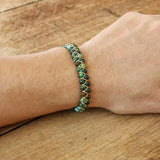 Braided Beaded Charm Bracelet Double Layer Natural Stone 4mm Beads