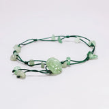 Braided Anklets Women Natural Stone Beads Chain Engraved Jewelry