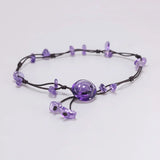 Braided Anklets Women Natural Stone Beads Chain Engraved Jewelry