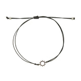 Braided Rope Bracelet Silver Sun&Moon Charm Bracelet