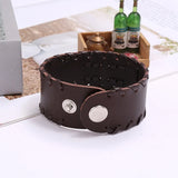 Braided Leather Men's Bracelets with Metal Skull Charms