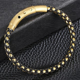 Men's Braided Stainless Steel Bracelet Wrist Charm Jewelry