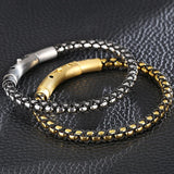Men's Braided Stainless Steel Bracelet Wrist Charm Jewelry