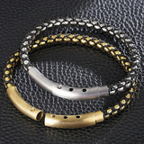 Men's Braided Stainless Steel Bracelet Wrist Charm Jewelry