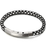 Men's Braided Stainless Steel Bracelet Wrist Charm Jewelry