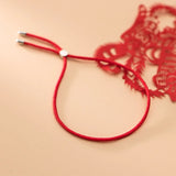 Red String Charm Bracelet Silver 925 Adjustable Thread
