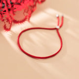 Red String Charm Bracelet Silver 925 Adjustable Thread