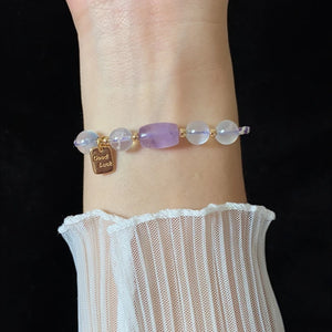 Braided Rope Lucky String Bracelet Lavender Amethyst/Moonstone Bracelets Women
