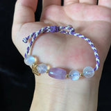 Braided Rope Lucky String Bracelet Lavender Amethyst/Moonstone Bracelets Women