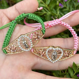 Braided Rope Virgin Mary Saint Jude Bracelet Charms Jewelry