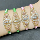 Braided Rope Virgin Mary Saint Jude Bracelet Charms Jewelry