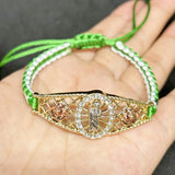 Braided Rope Virgin Mary Saint Jude Bracelet Charms Jewelry