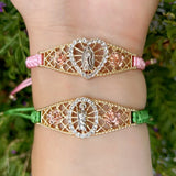 Braided Rope Virgin Mary Saint Jude Bracelet Charms Jewelry