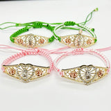 Braided Rope Virgin Mary Saint Jude Bracelet Charms Jewelry