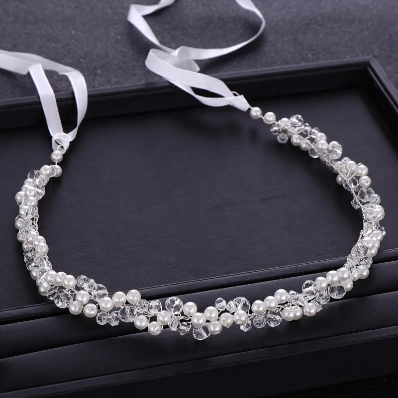 Crystal Pearl Bridal Headband Wedding Hair Accessories
