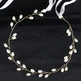 Bridesmaid Hair Band Bride Ribbon Headband Pearl Bridal Wedding Hair Accessories