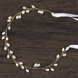 Bridesmaid Hair Band Bride Ribbon Headband Pearl Bridal Wedding Hair Accessories