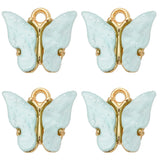 Butterfly Pendant Earrings Colorful Acrylic Insect Golden Charm