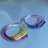 Transparent Geometric Acrylic Resin Open Bangle for Women
