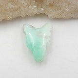 Carved Chrysoprase Wolf Head Pendant Bead 24x17x8mm