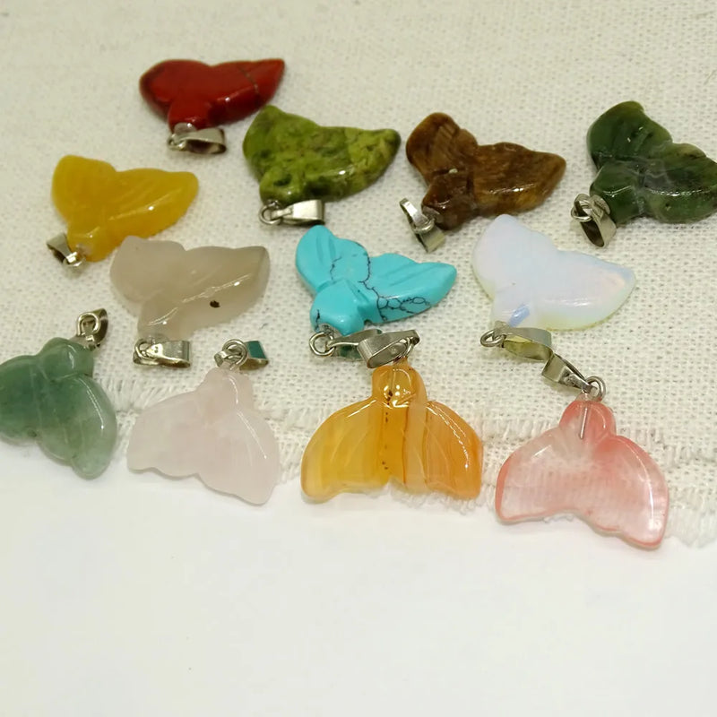 Fish Tail Charms Pendants Natural Stone