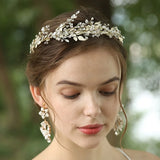 Ceramic Flower Clip On Earrings Crystal Bridal Wedding Drop Earring