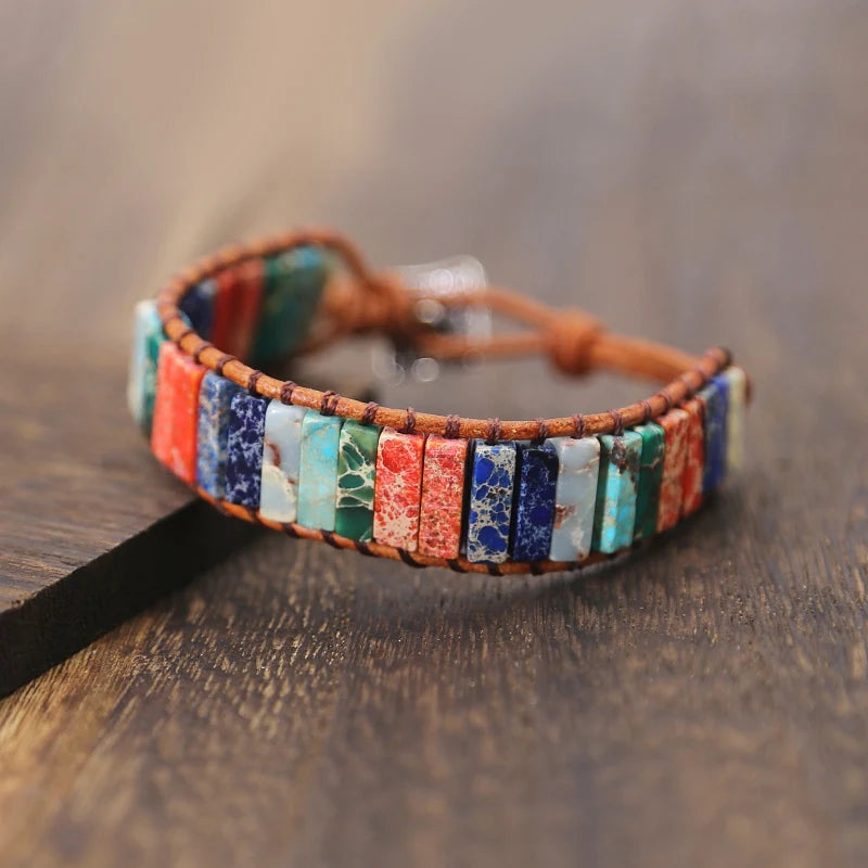 Chakra Bracelet Leather Wrap Couples Bracelets