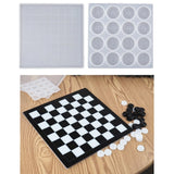 Chess & Checker Game Board Resin Mold International Checkers Silicone Mould
