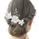 Chiffon Silk Flower Hair Pin for Women Brides Wedding