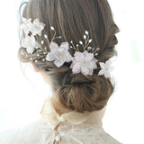Chiffon Silk Flower Hair Pin for Women Brides Wedding