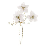 Chiffon Silk Flower Hair Pin for Women Brides Wedding