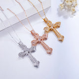 Christianity Cross Pendant 925 Sterling Silver Necklace for Women