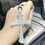 Christianity Cross Pendant 925 Sterling Silver Necklace for Women