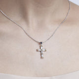 925 Sterling Silver Cross Pendant with Necklace for Women Gift