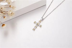 925 Sterling Silver Cross Pendant with Necklace for Women Gift