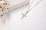 925 Sterling Silver Cross Pendant with Necklace for Women Gift