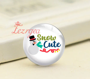 Christmas Snowman Santa Candy Glass Cabochons DIY Jewelry Making