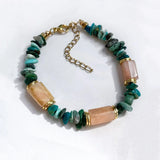 Chrysocolla Garnet Sunstone Bracelet Natural Stone Bangle