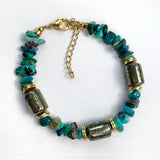 Chrysocolla Garnet Sunstone Bracelet Natural Stone Bangle