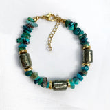 Chrysocolla Garnet Sunstone Bracelet Natural Stone Bangle