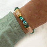 Chrysocolla Garnet Sunstone Bracelet Natural Stone Bangle