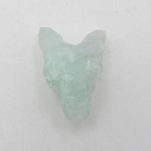 Chrysoprase Carved Wolf Head Pendant Bead 24x17x10mm