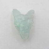 Chrysoprase Carved Wolf Head Pendant Bead 24x17x10mm